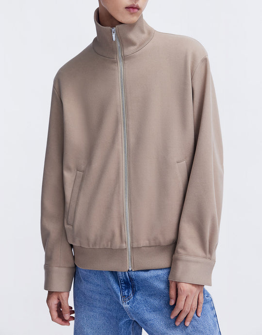 Contrast Hem Zip Up Jacket