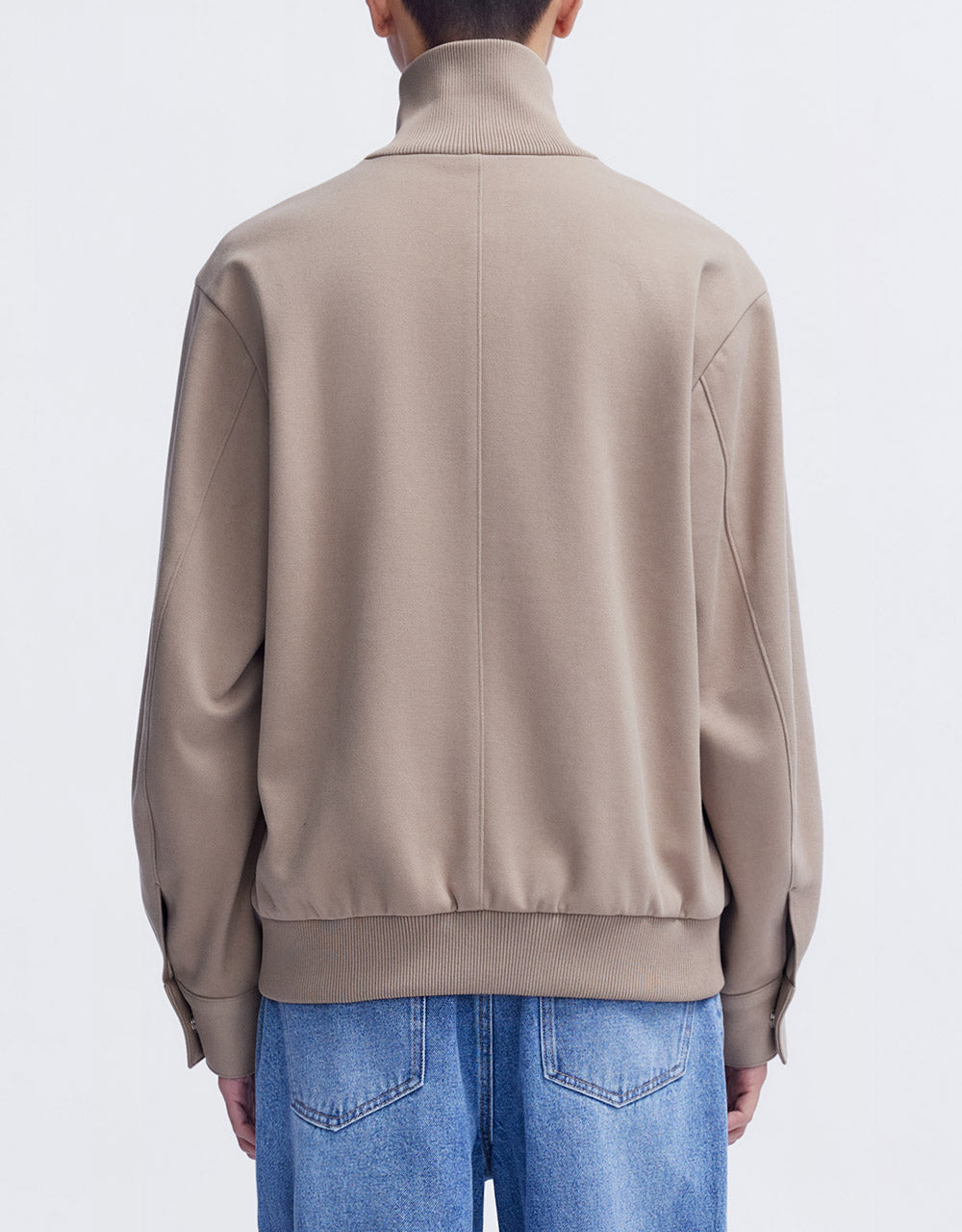 Contrast Hem Zip Up Jacket