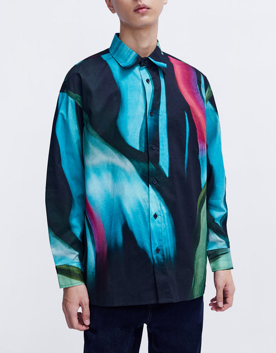 Coloblock Button Up Shirt