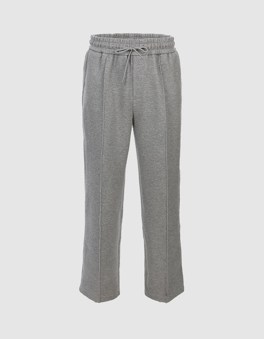 Elastic Waist Straight Pants