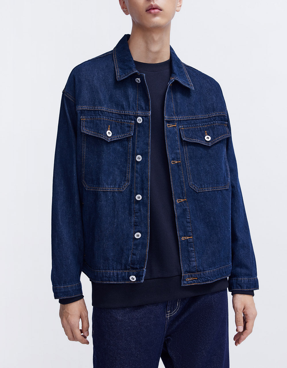 Contrast Stitch Denim Jacket