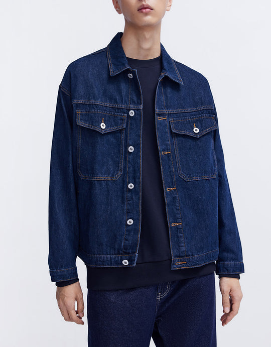 Contrast Stitch Denim Jacket