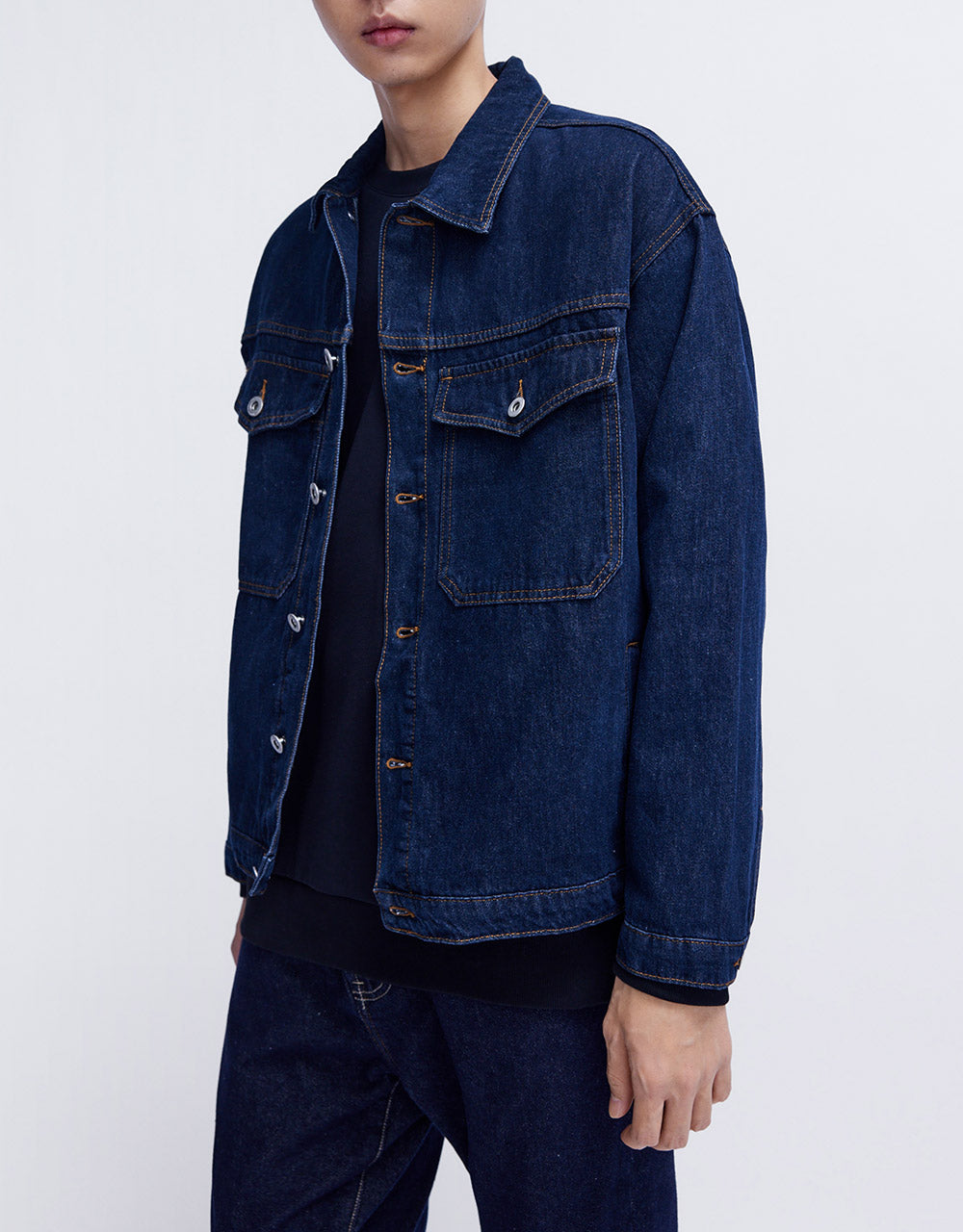 Contrast Stitch Denim Jacket