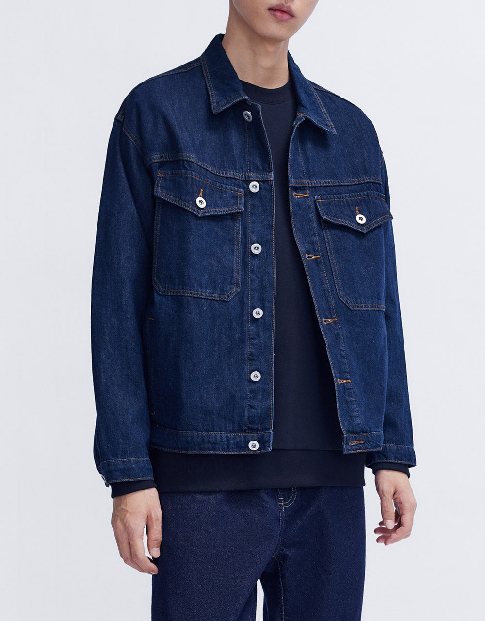 Contrast Stitch Denim Jacket