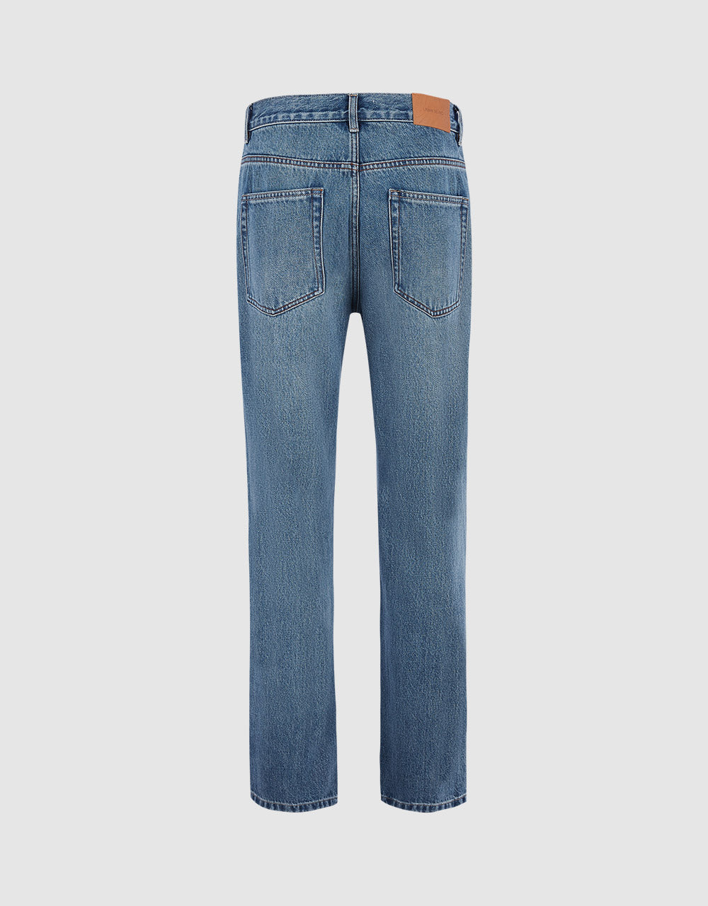 Mid Waist Straight Jeans