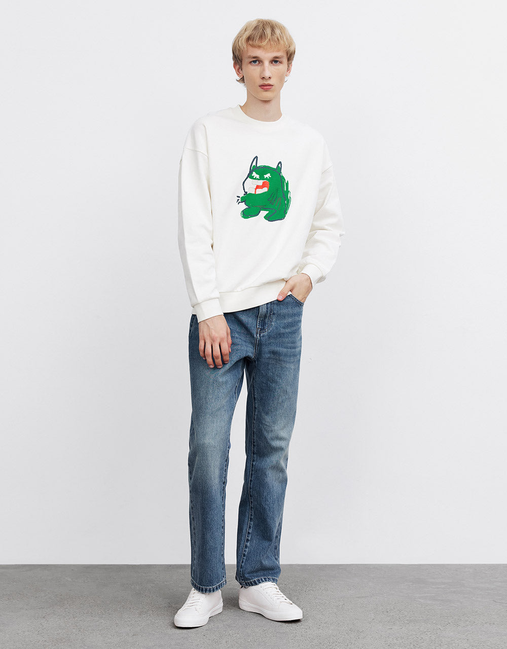 Mid Waist Straight Jeans