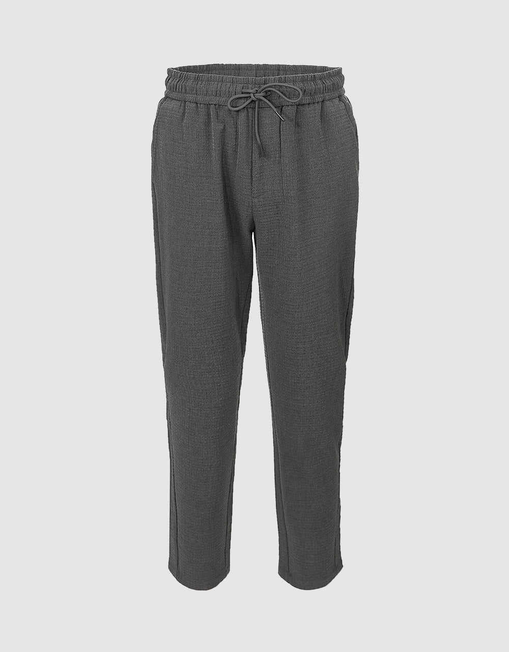 Elastic Waist Straight Pants