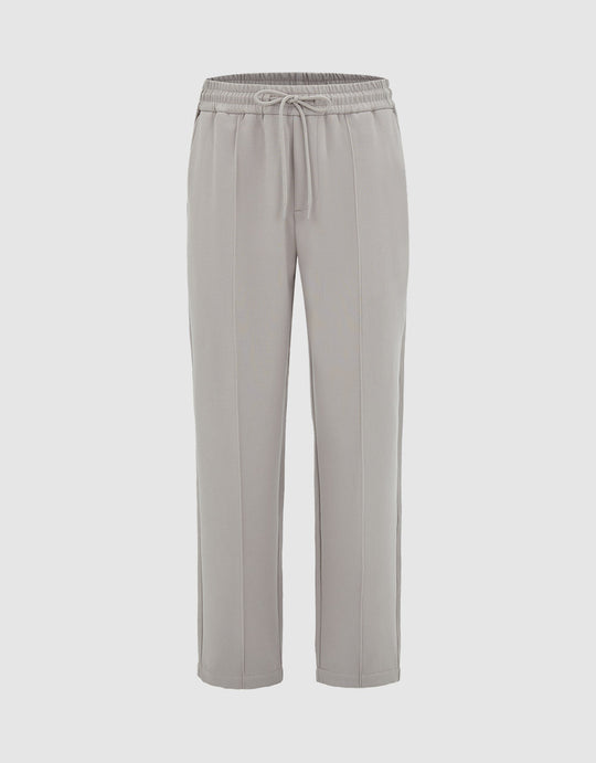 Elastic Waist Straight Pants