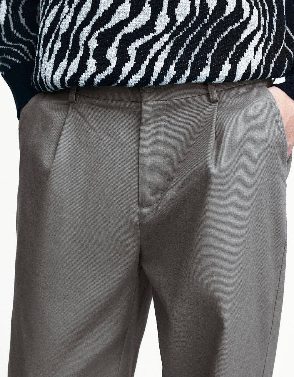 Mid Waist Straight Pants