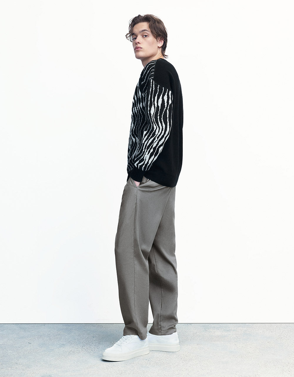 Mid Waist Straight Pants