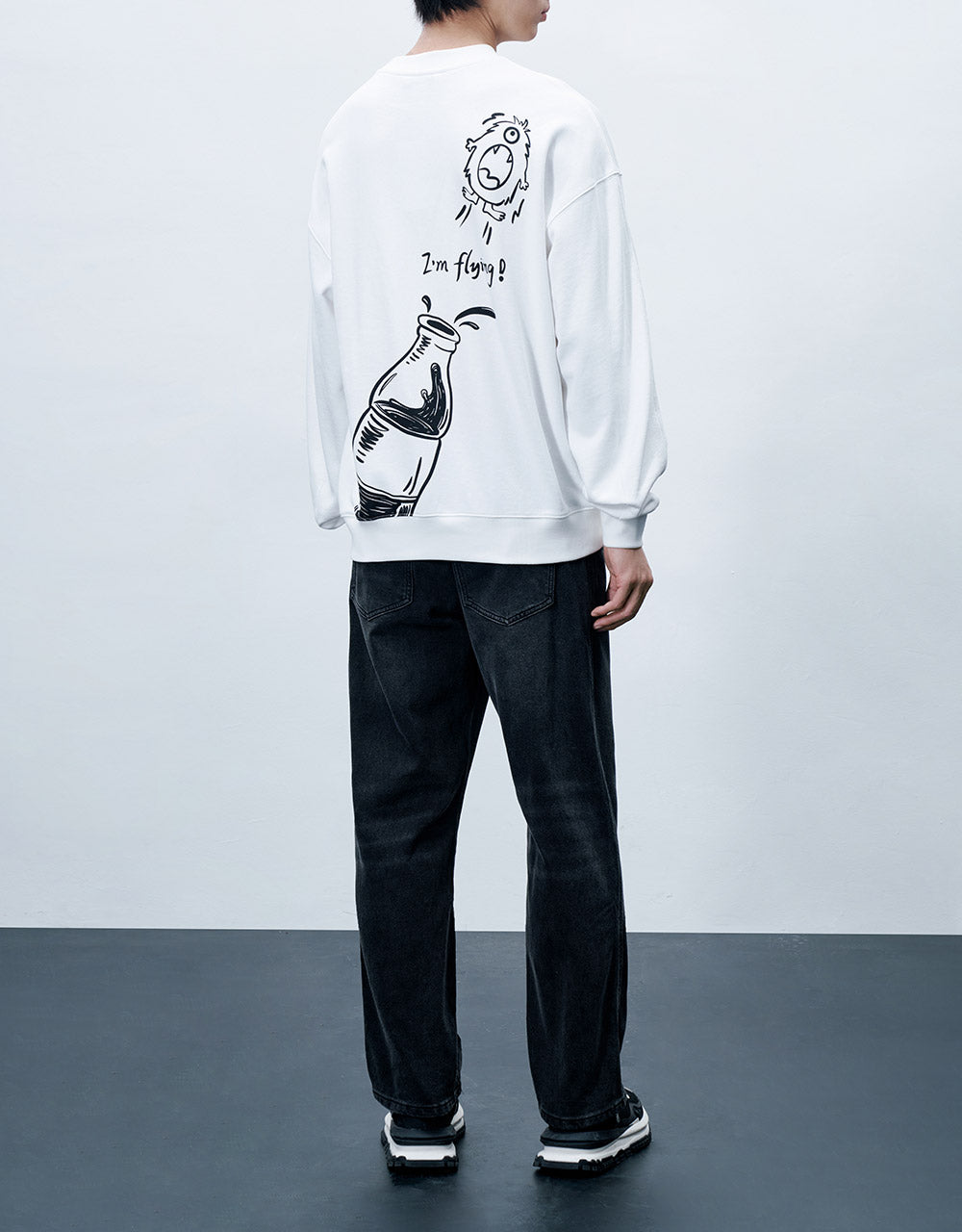 Contrast Stitch Straight Jeans
