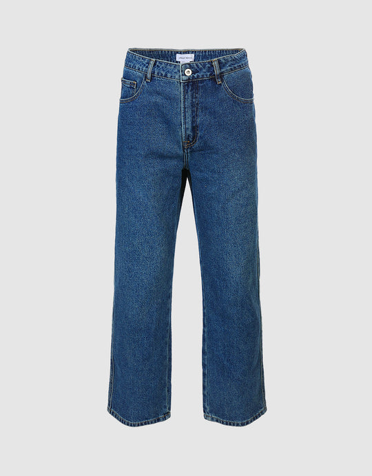 Mid Waist Straight Jeans