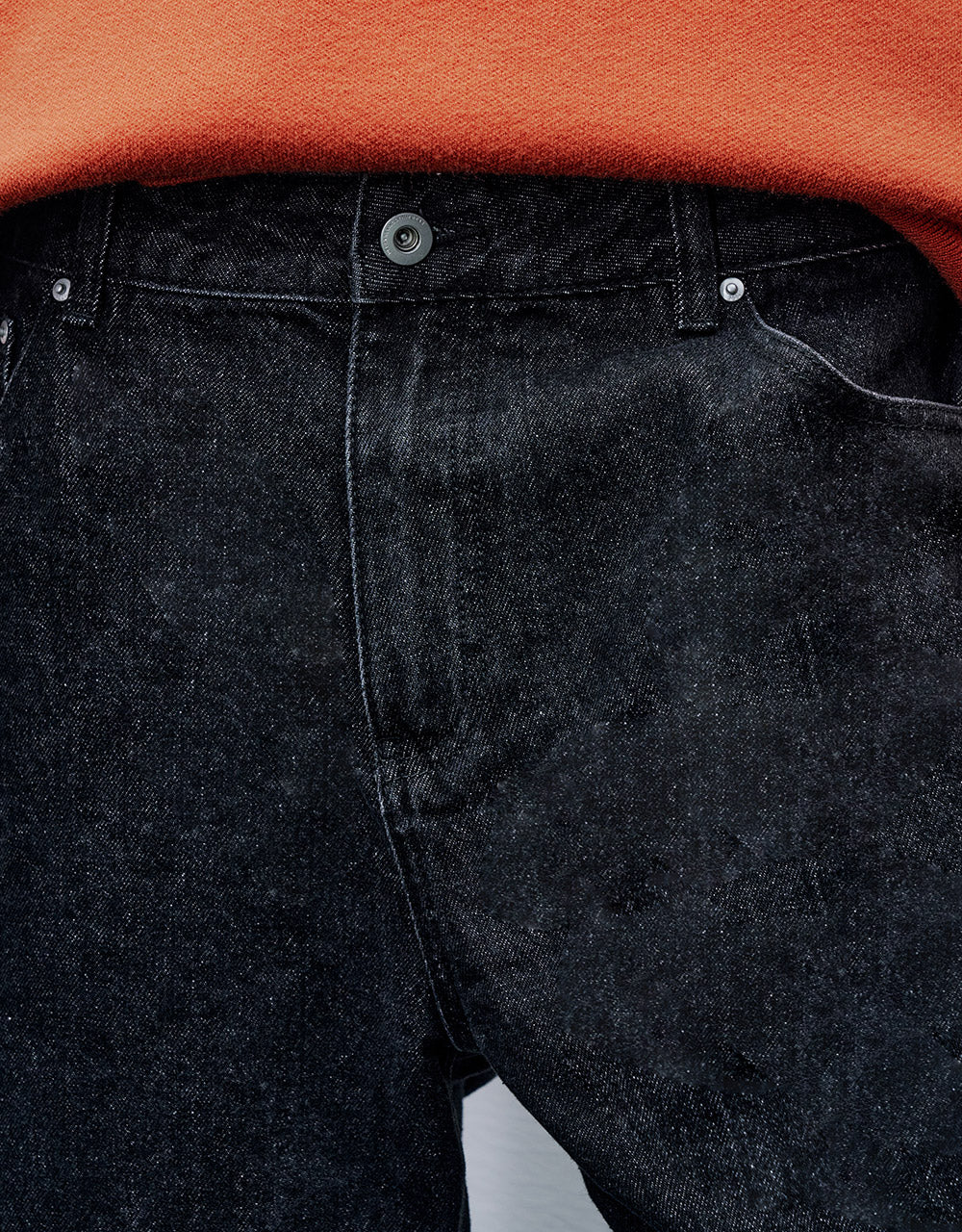 Roll Up Hem Straight Jeans