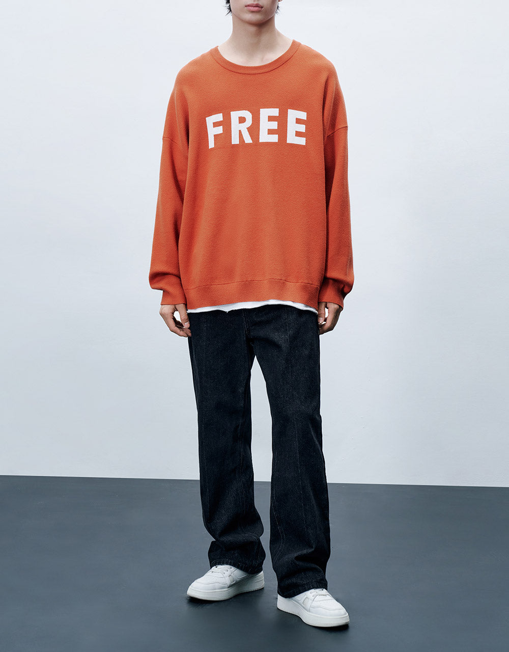 Roll Up Hem Straight Jeans
