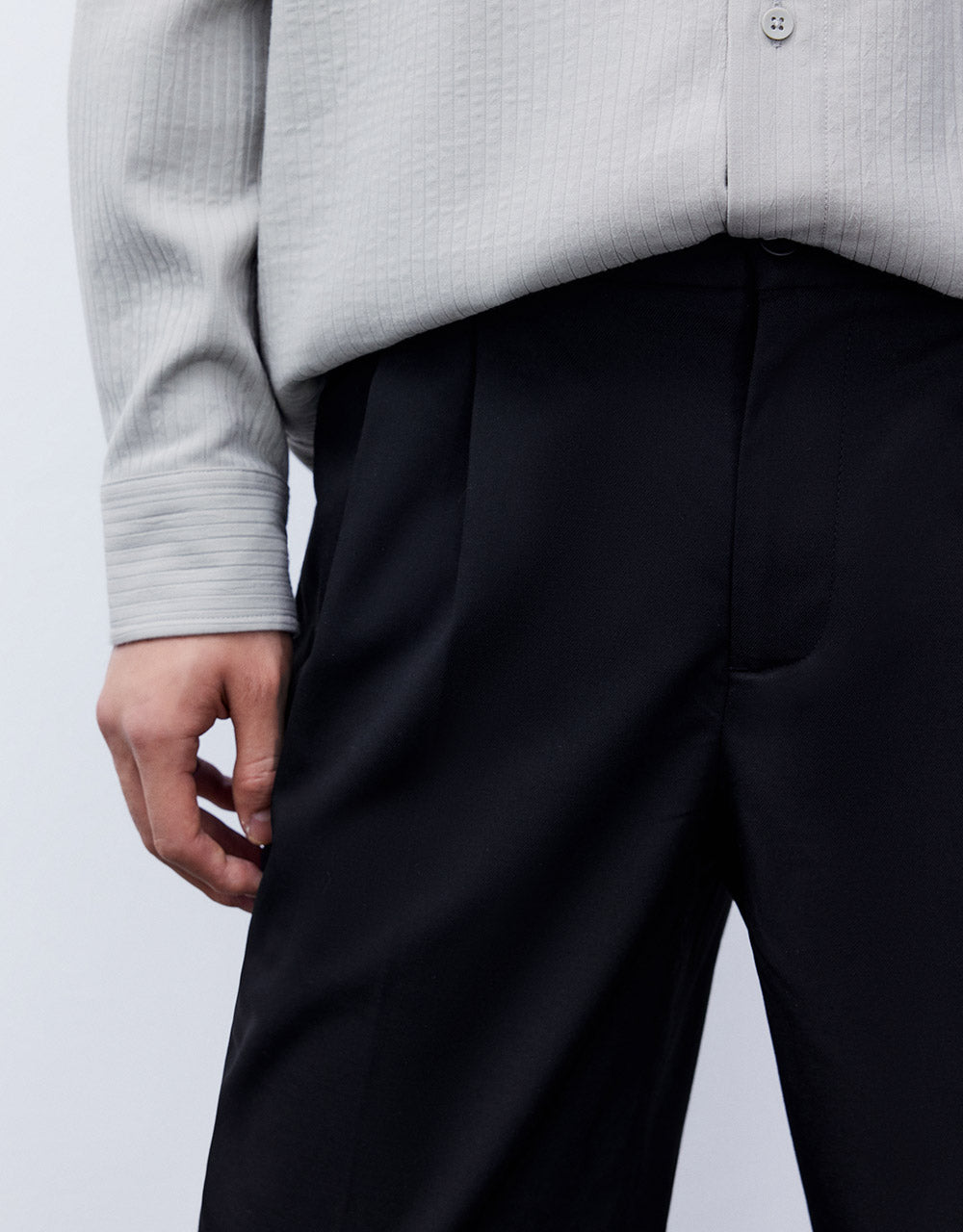 Pleated Straight Pants