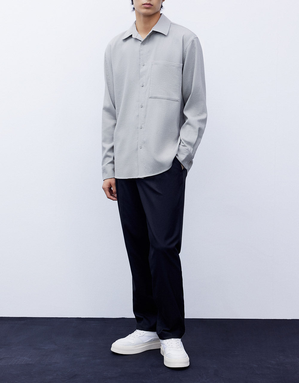 Pleated Straight Pants