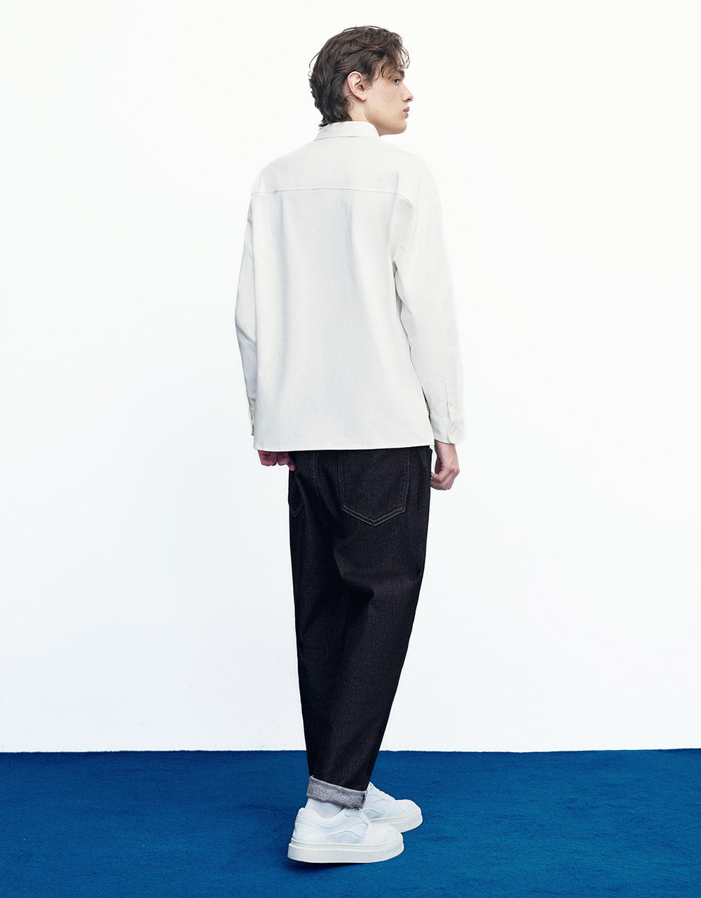 Contrast Stitch Straight Jeans
