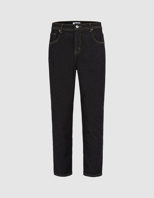 Contrast Stitch Straight Jeans