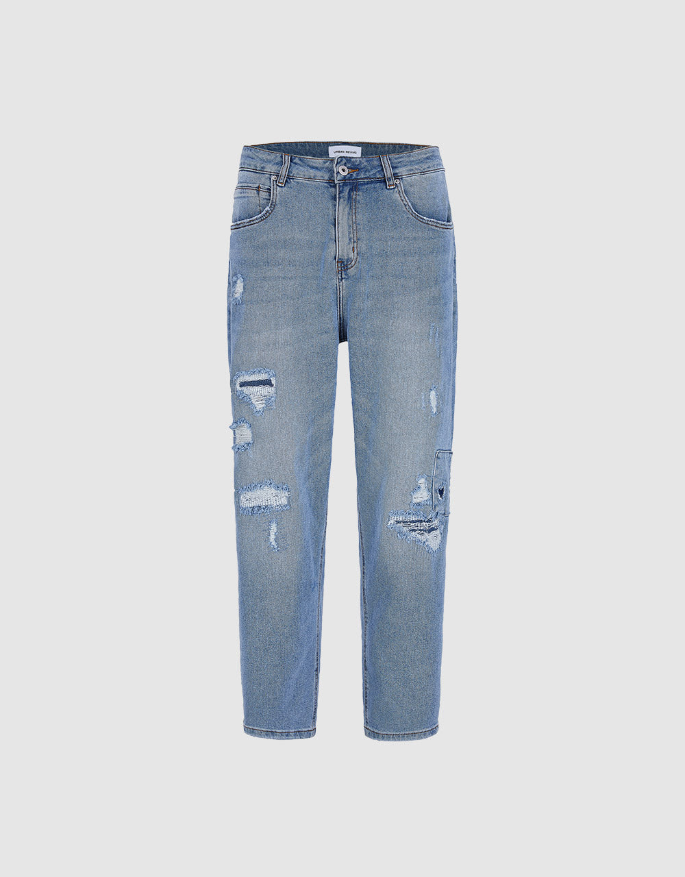 Ripped Straight Jeans