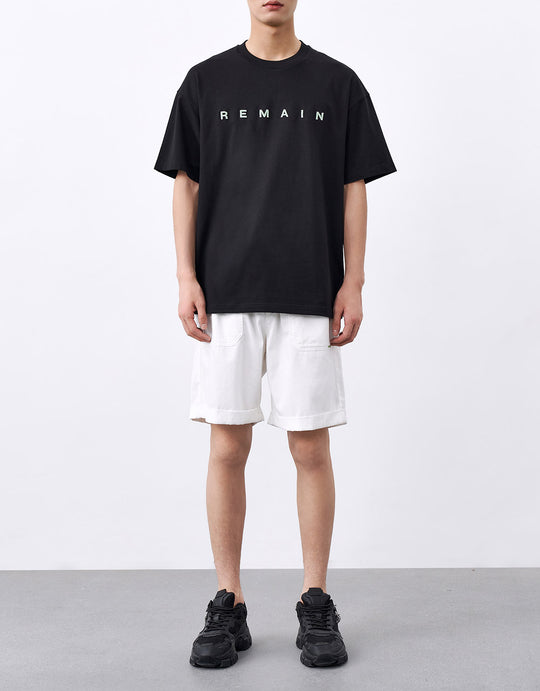 Elastic Waist Denim Shorts