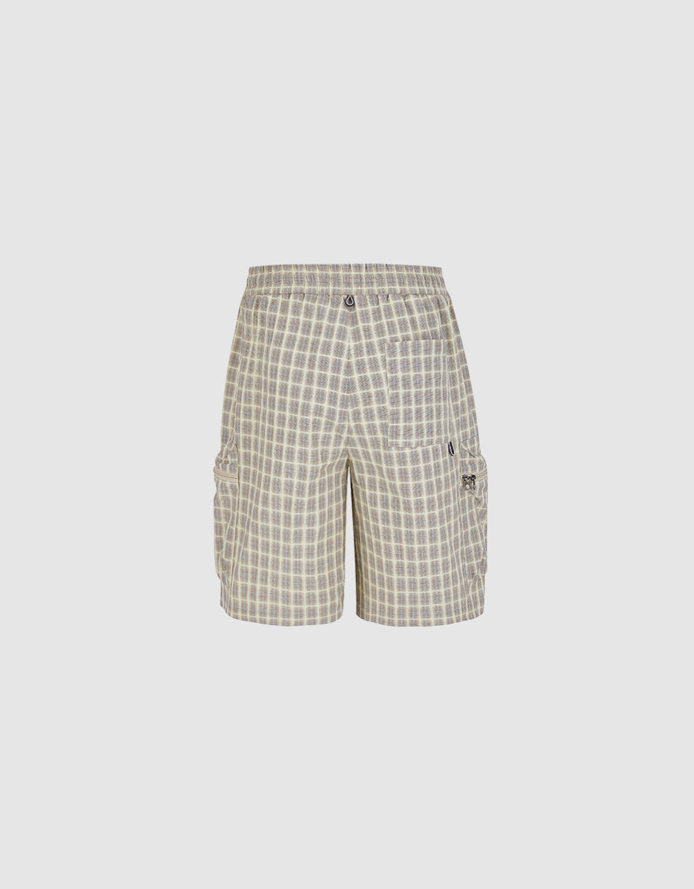 Elastic Waist Plaid Shorts
