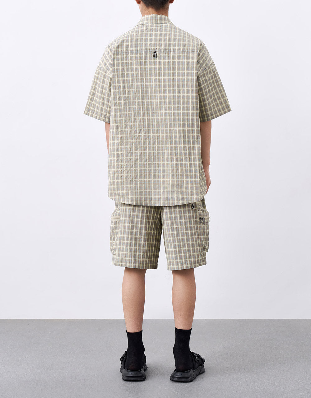 Elastic Waist Plaid Shorts