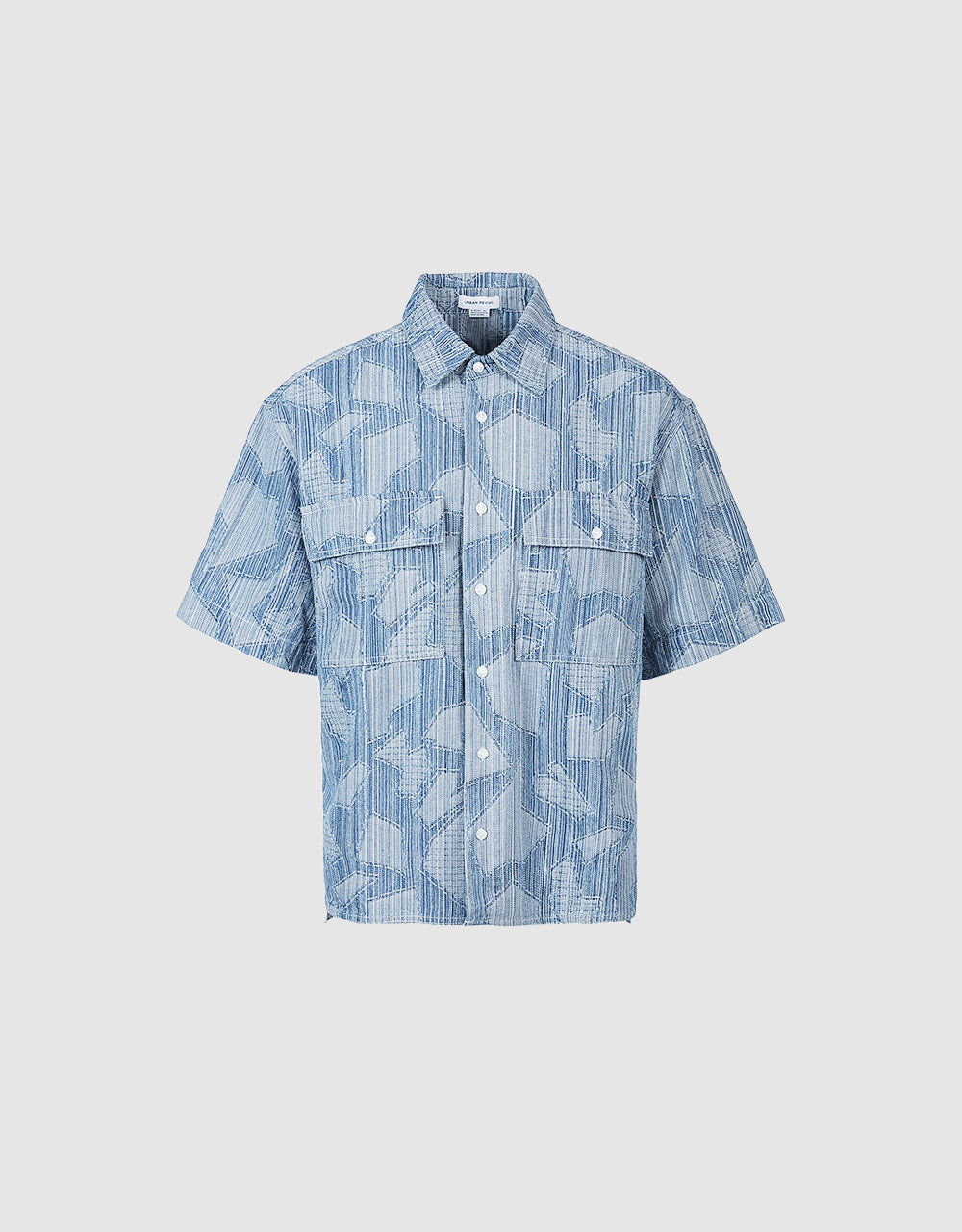 Geometric Print Denim Shirt