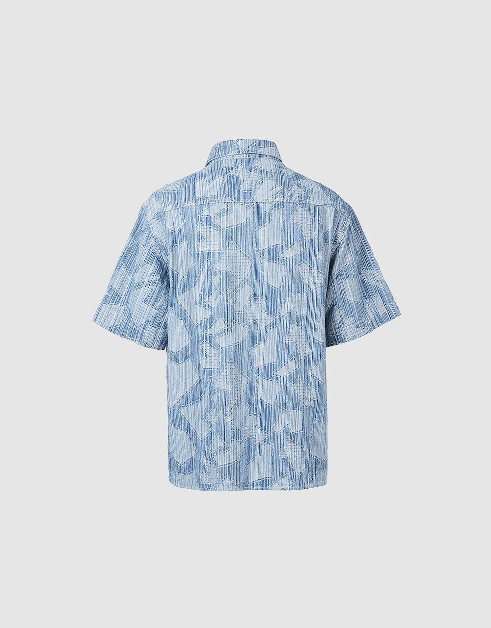 Geometric Print Denim Shirt