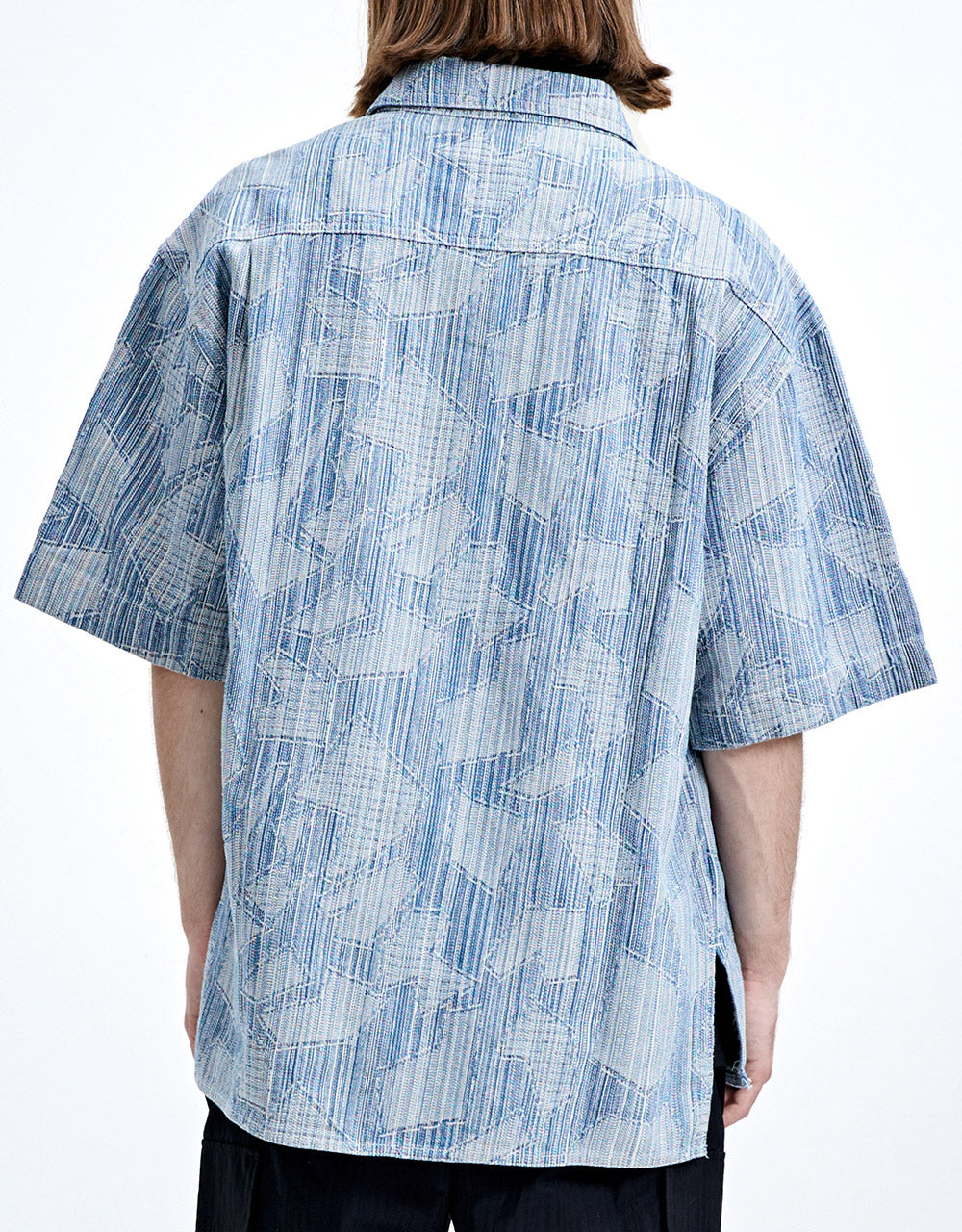 Geometric Print Denim Shirt