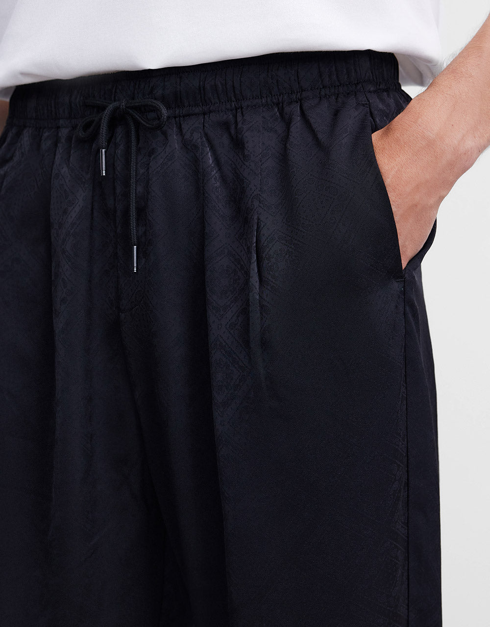 Jacquard Elastic Waist Pants