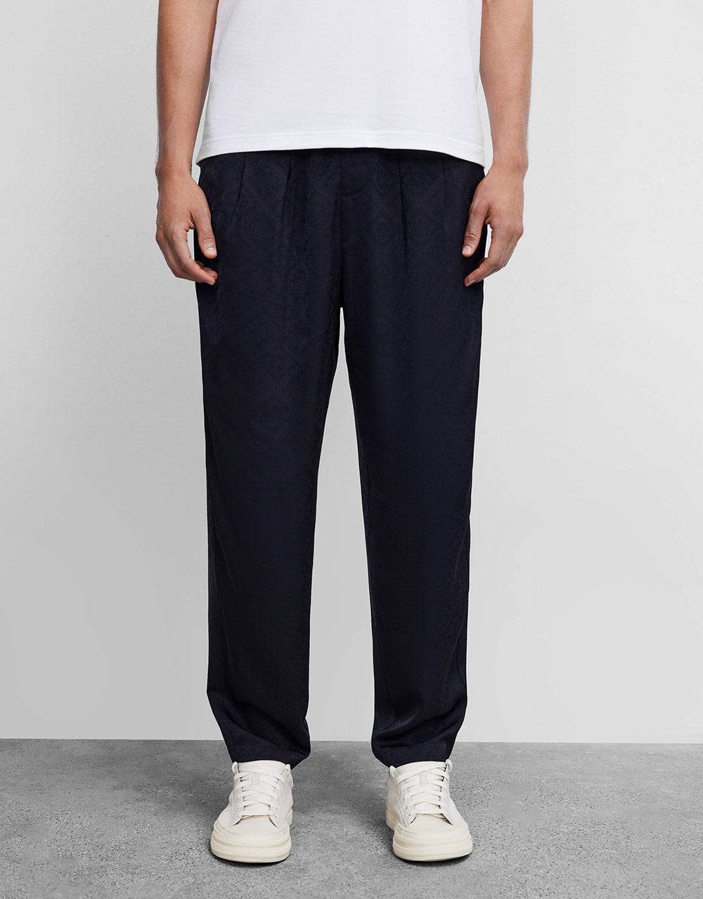 Jacquard Elastic Waist Pants