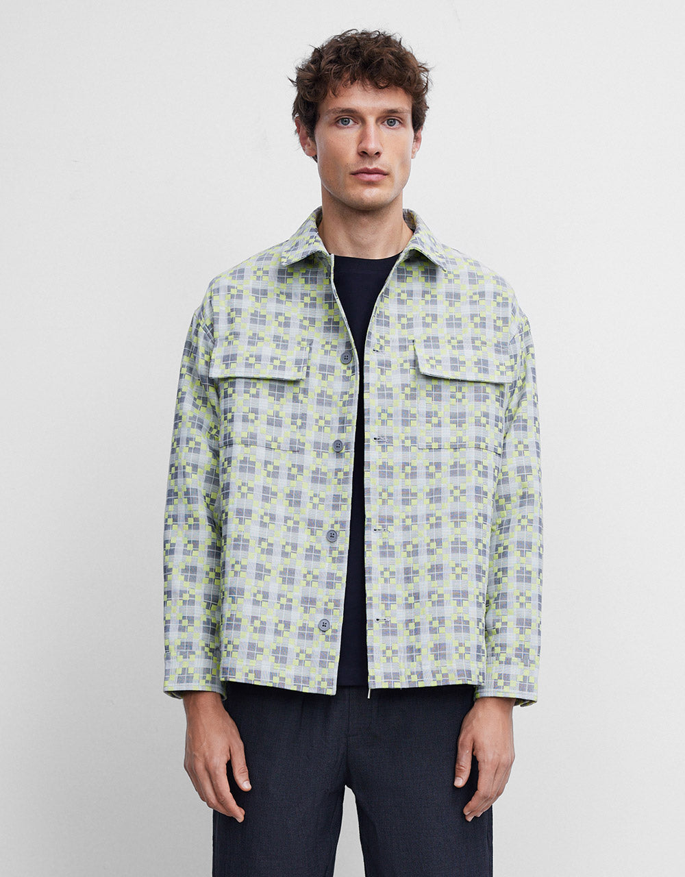 Plaid Buttoned Jacket
