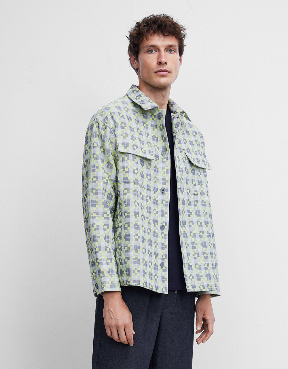 Plaid Buttoned Jacket
