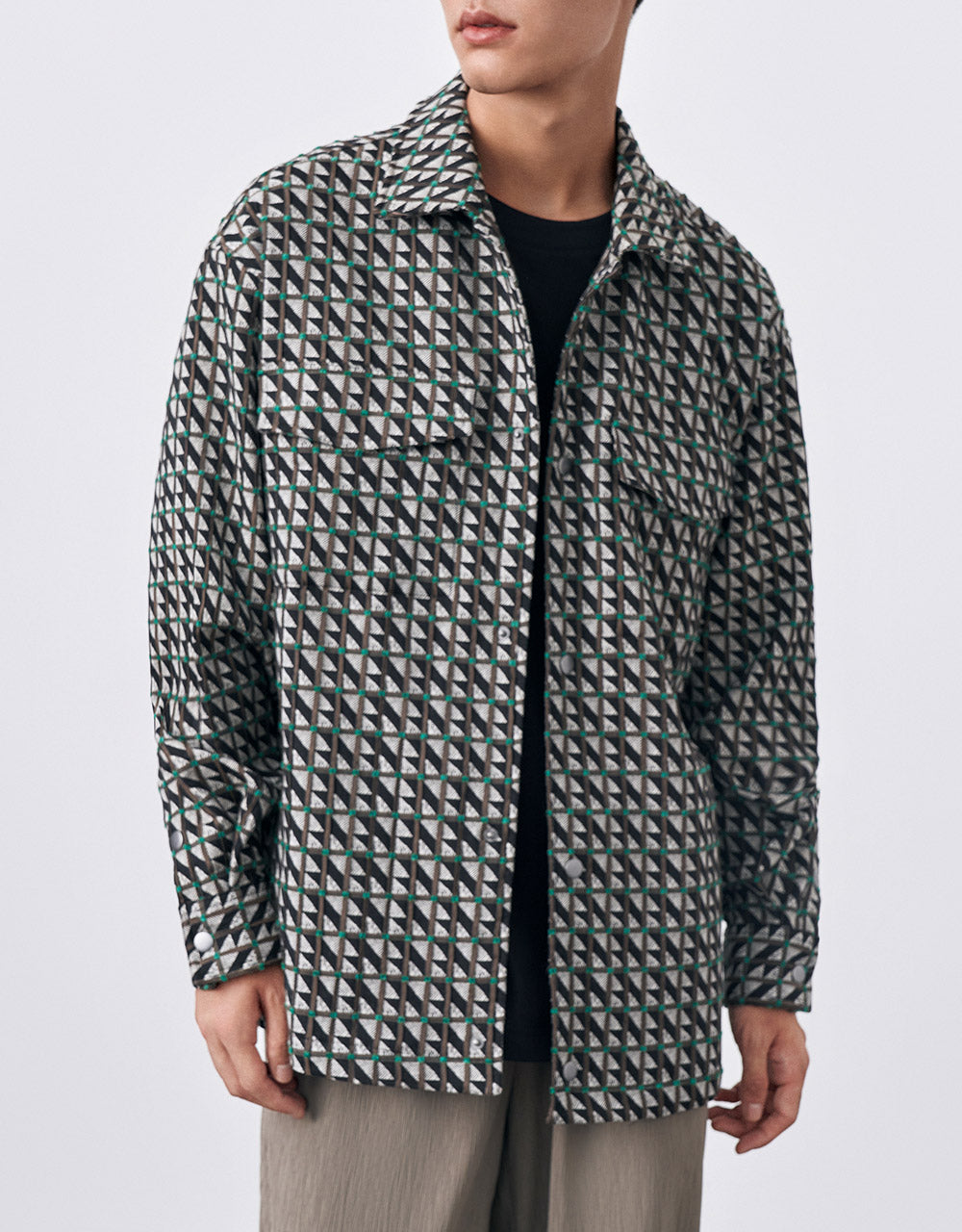 Geometric Print Jacket