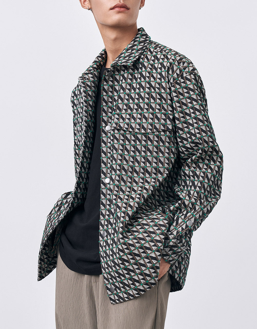 Geometric Print Jacket