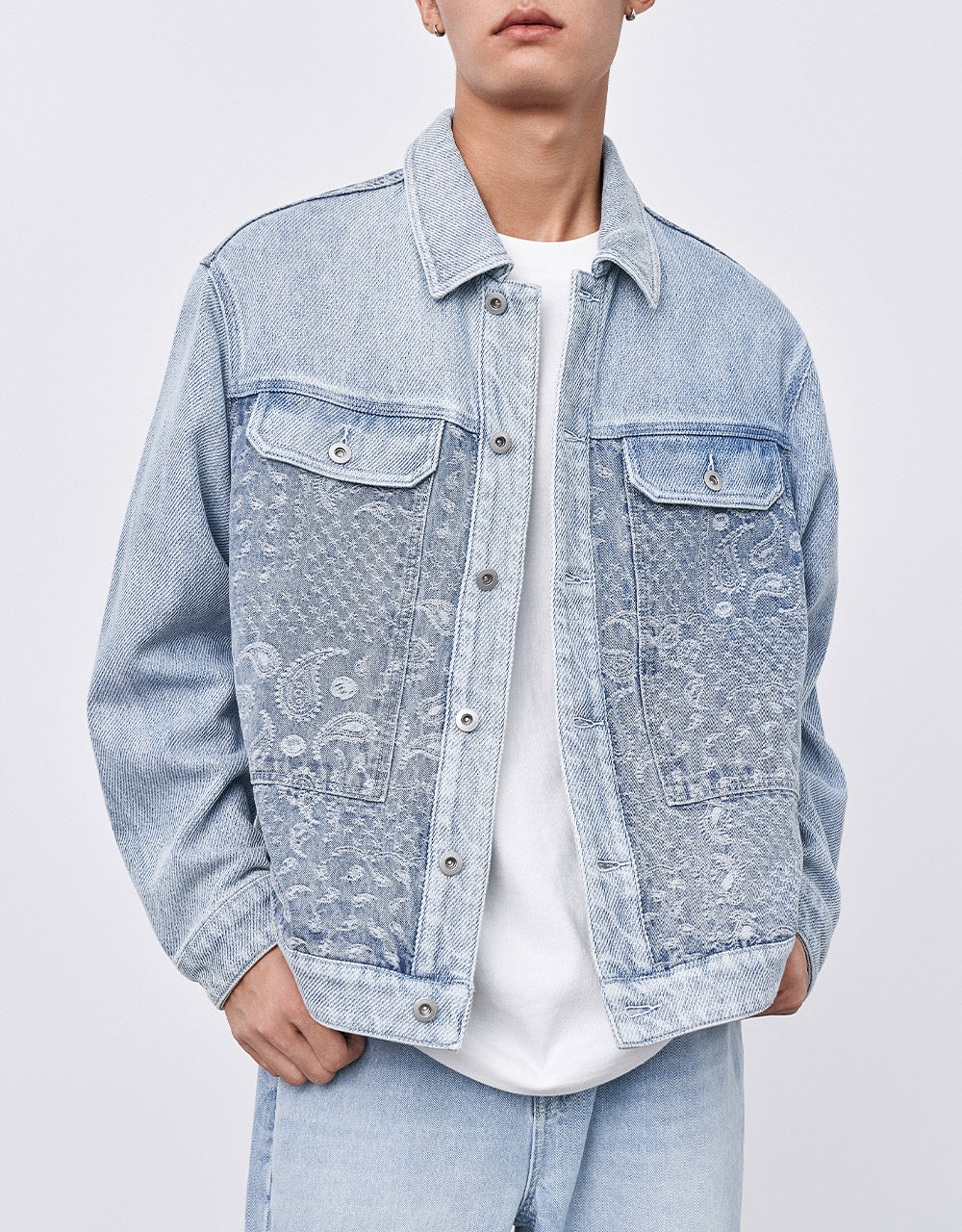 Paisley Print Denim Jacket