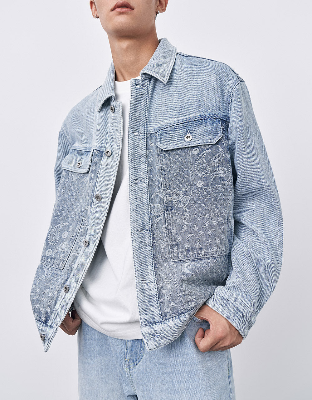 Paisley Print Denim Jacket
