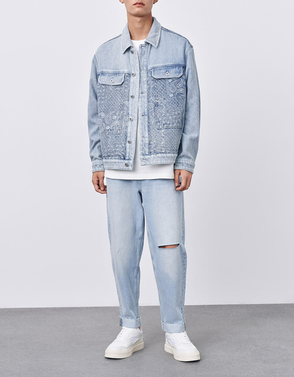 Paisley Print Denim Jacket