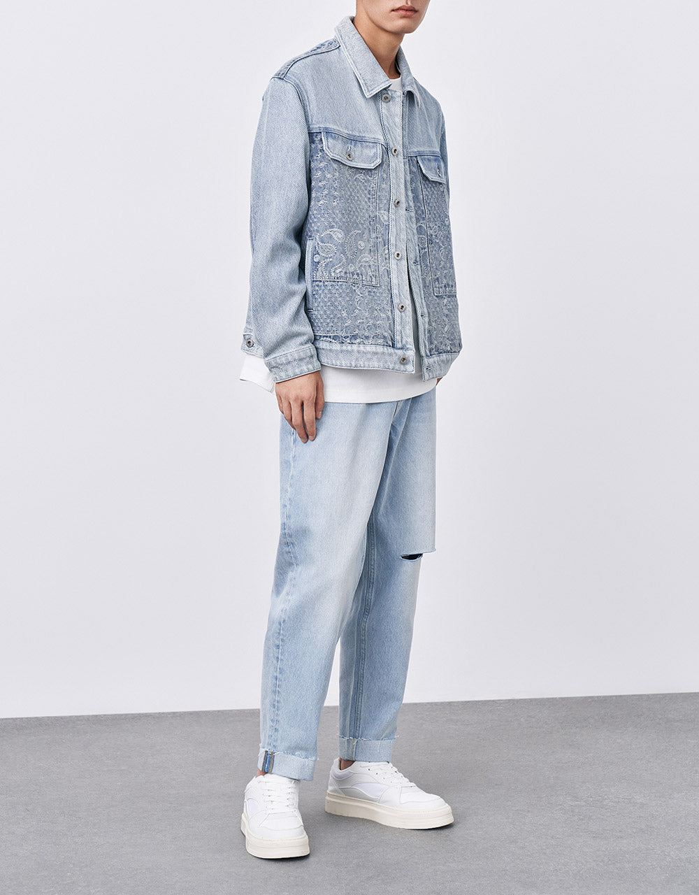 Paisley Print Denim Jacket
