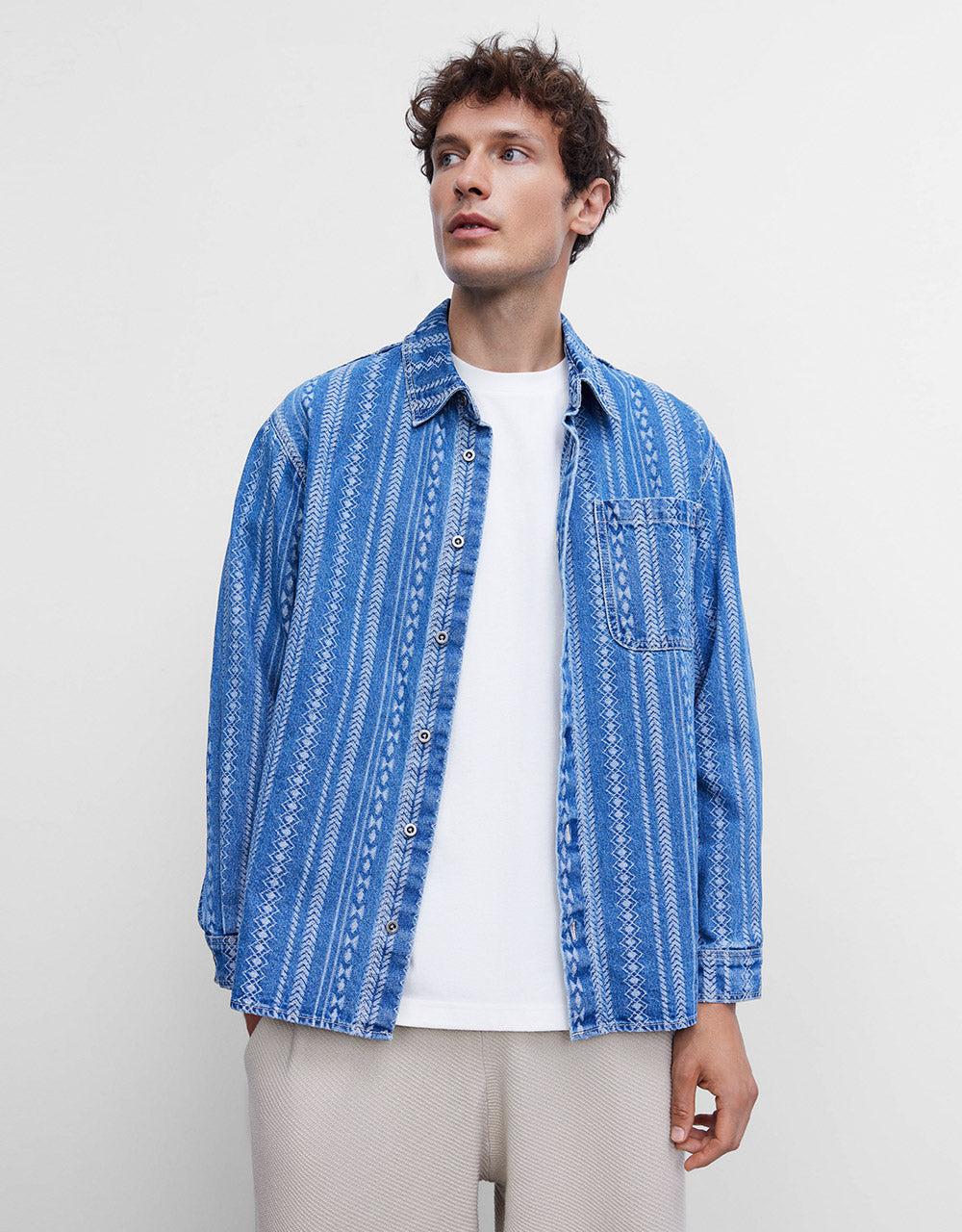 Embroidered Denim Shirt