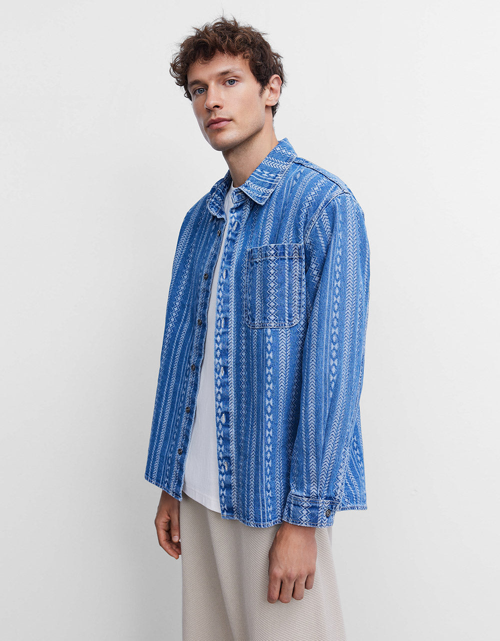 Embroidered Denim Shirt