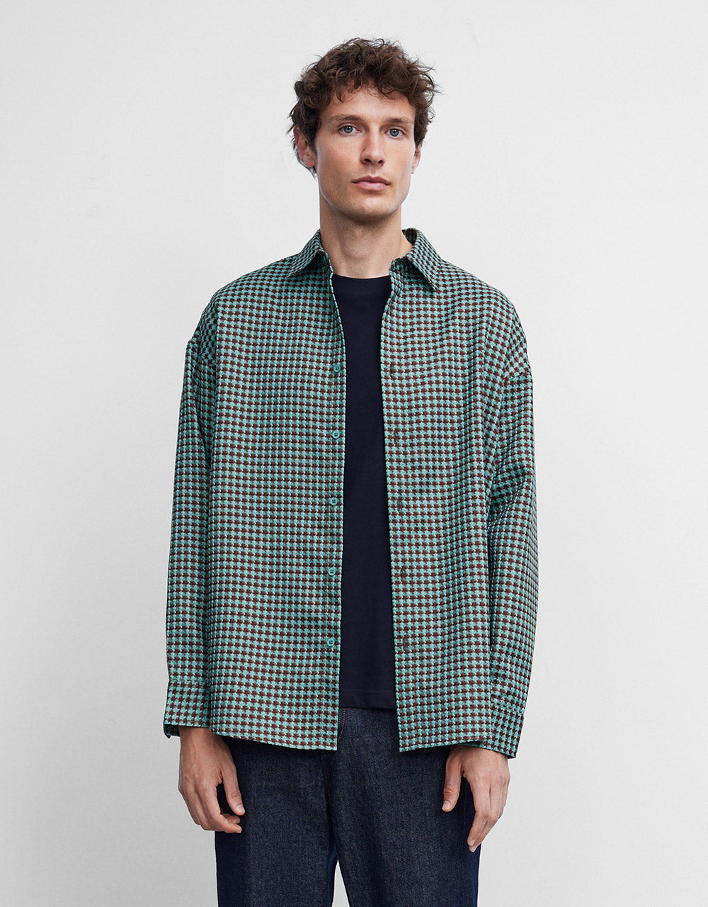 Houndstooth Print Shirt