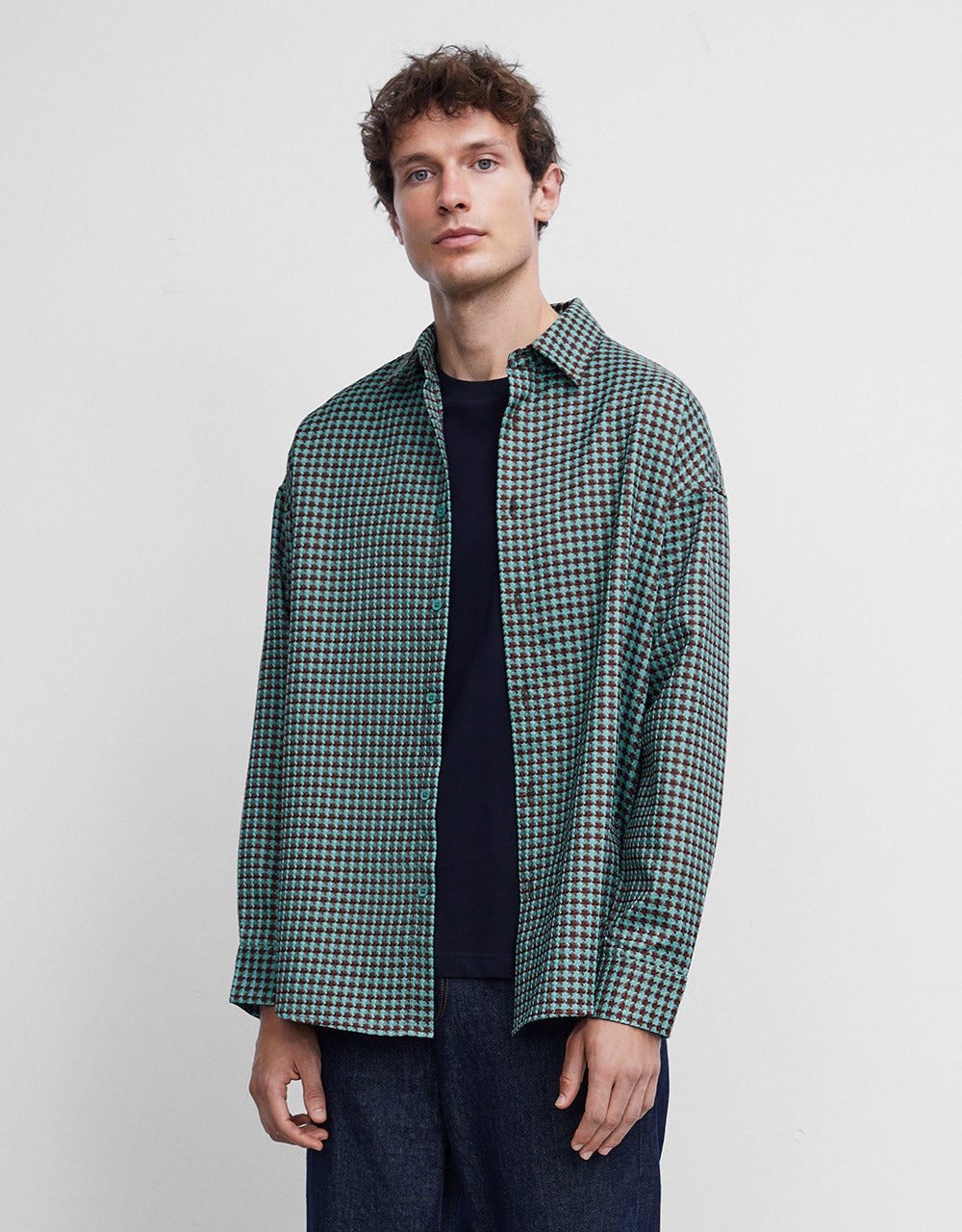 Houndstooth Print Shirt
