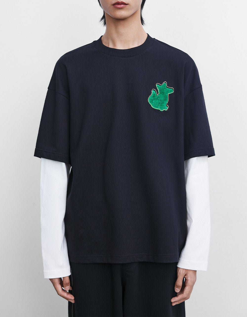 Combination Embroidered T-Shirt