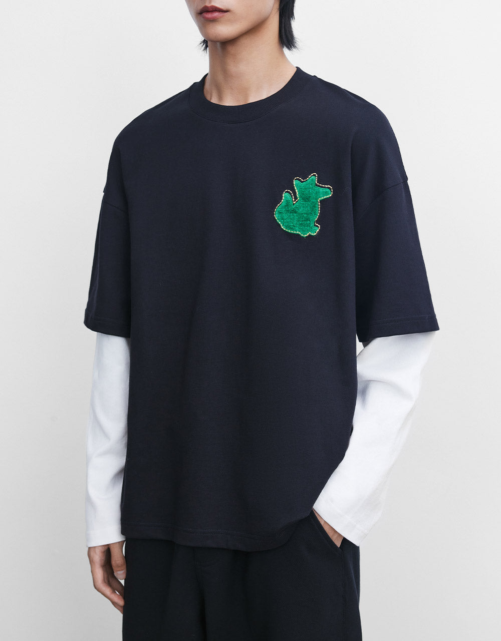 Combination Embroidered T-Shirt
