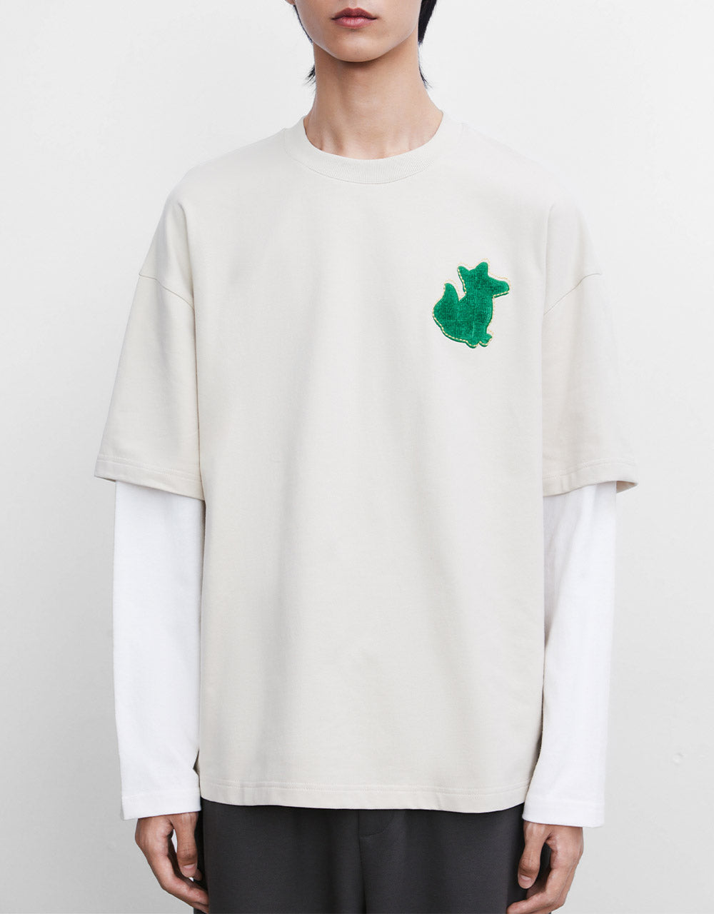 Combination Embroidered T-Shirt