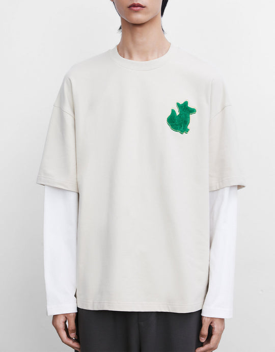 Combination Embroidered T-Shirt