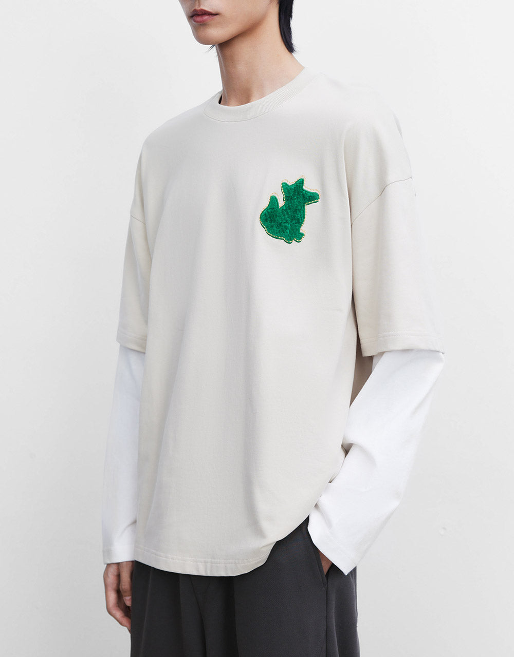 Combination Embroidered T-Shirt