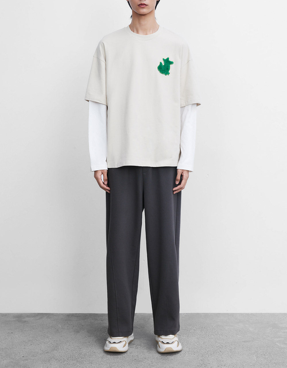 Combination Embroidered T-Shirt