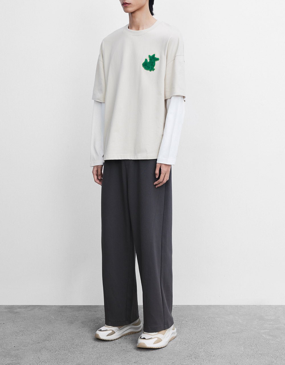 Combination Embroidered T-Shirt